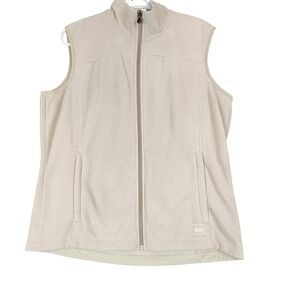 REI‎ Co-op Women's Fleece Vest Full Zip Sleeveless Hiking Layering Beige XL